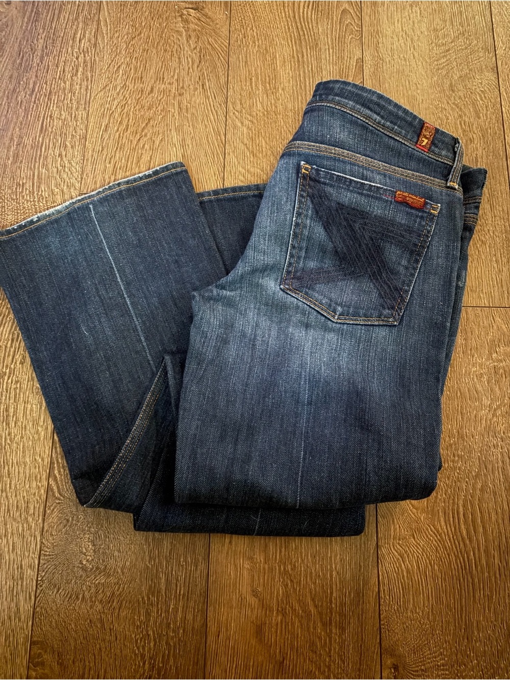 7 For All Mankind Women's Straight-Leg Jeans in Indigo Blue